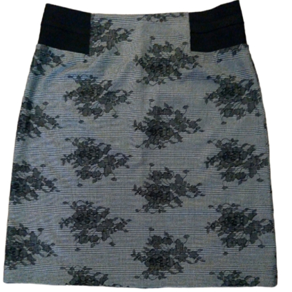 Taylor Brooke Skirt-Grey w/ Black Flower Designs! Size 16(plus women's)